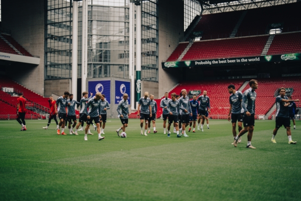 FC København træner for første gang på den nye plæne i Parken